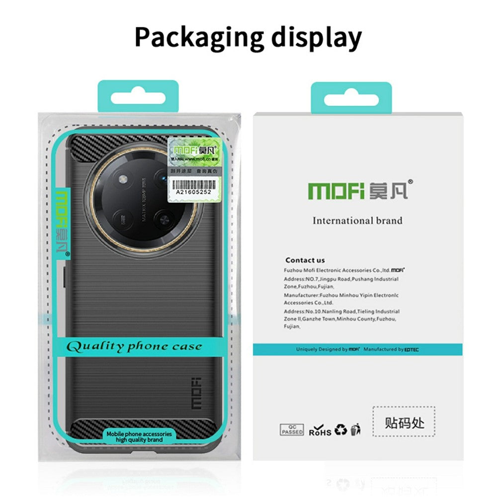MOFI JK TPU Series-1 För Honor Magic7 Lite 5G / X9c 5G / X60 Pro 5G Skal Kolfiberstruktur TPU Mjukt mobilskal