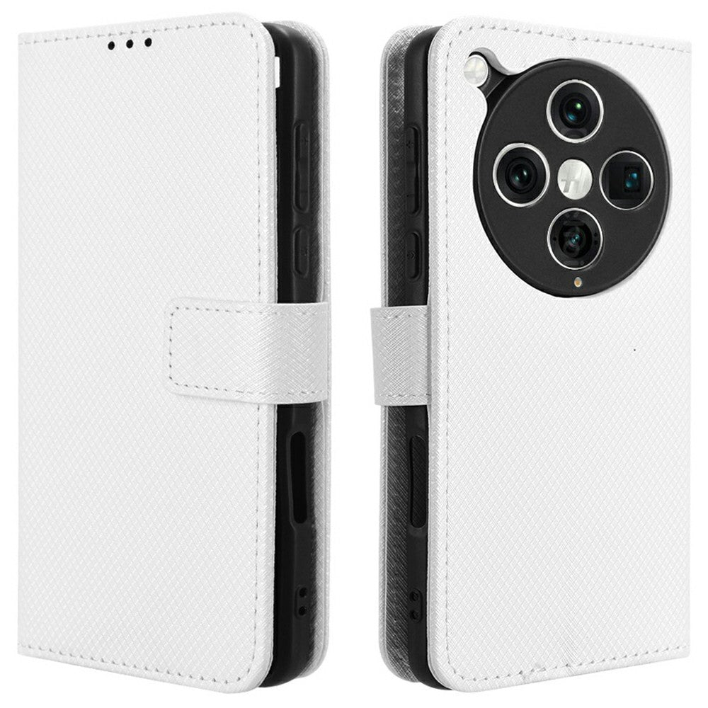 For Oppo Find X8 Pro 5G Case PU Leather Diamond Texture Wallet Phone Cover