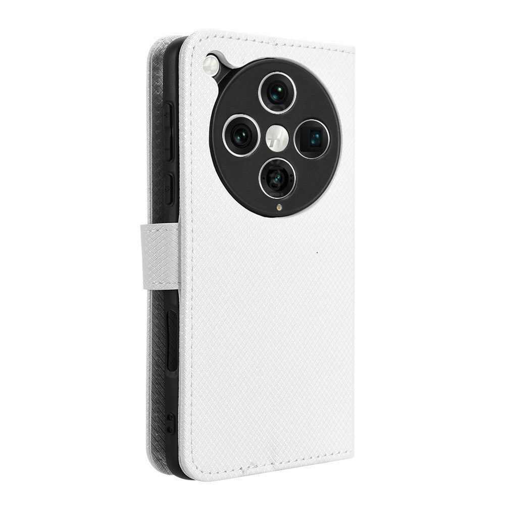 For Oppo Find X8 Pro 5G Case PU Leather Diamond Texture Wallet Phone Cover