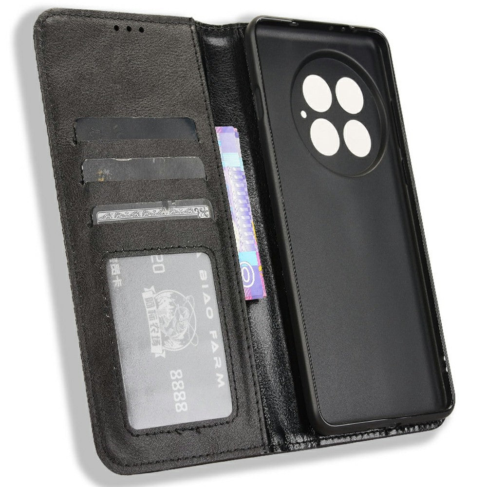 For OnePlus 13 Leather Case Wallet Stand Retro Texture Phone Cover