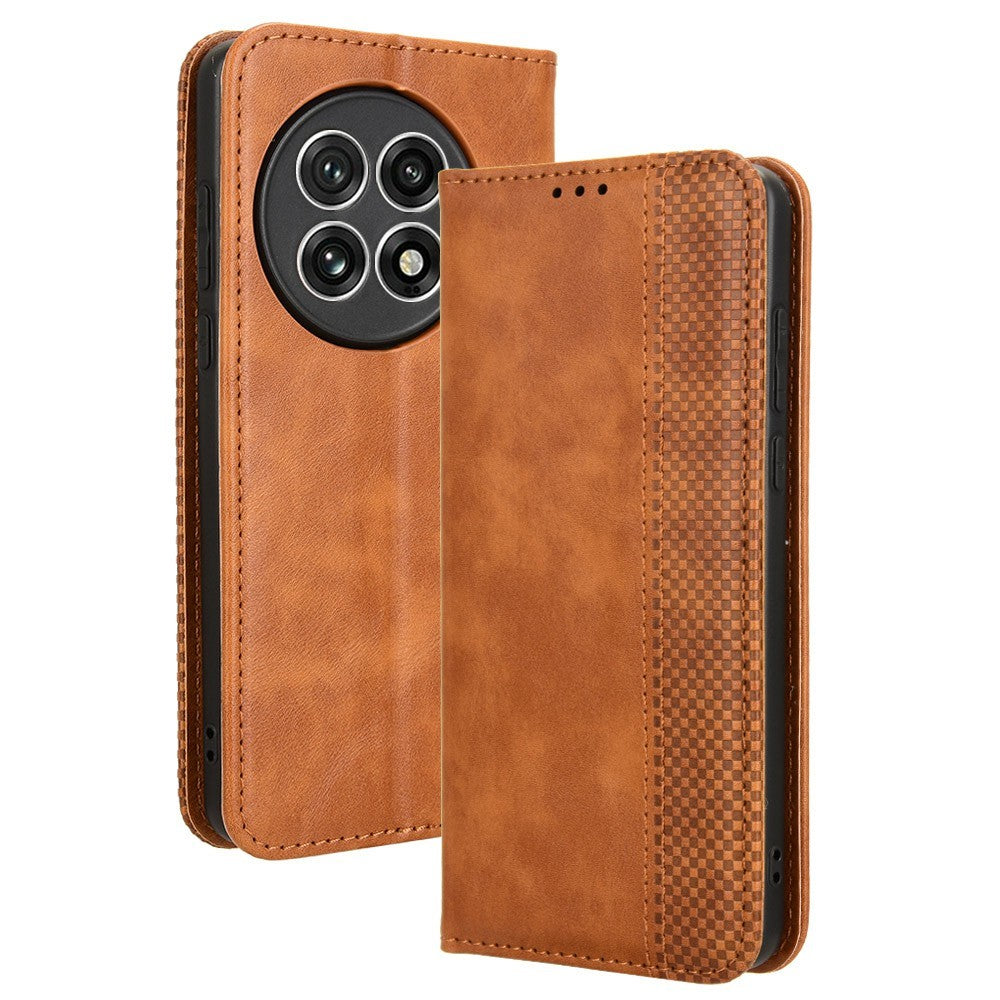 For OnePlus 13 Leather Case Wallet Stand Retro Texture Phone Cover