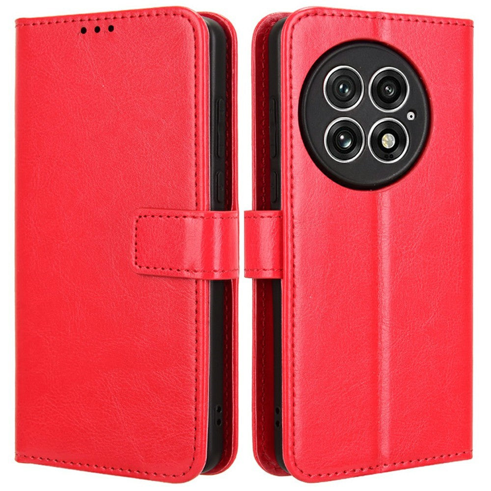 OnePlus 13-skal Crazy Horse Texture PU-lädermobilplånboksfodral