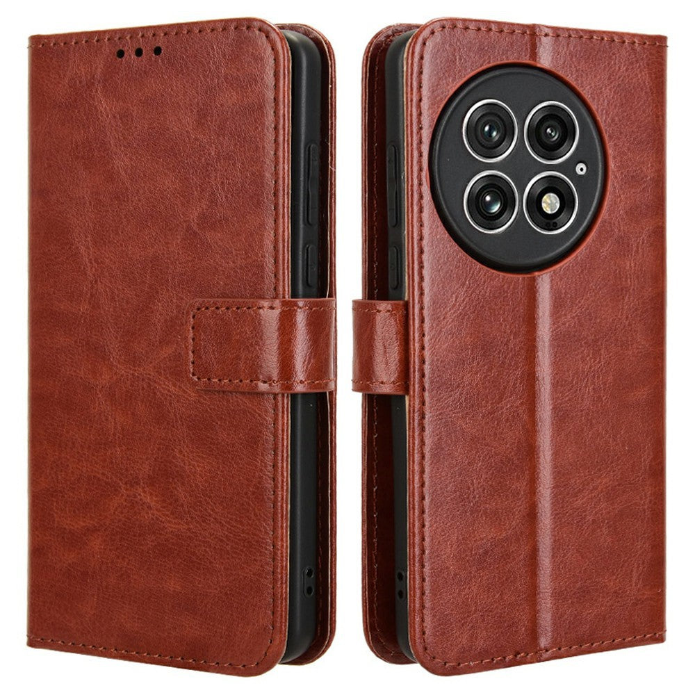 OnePlus 13-skal Crazy Horse Texture PU-lädermobilplånboksfodral