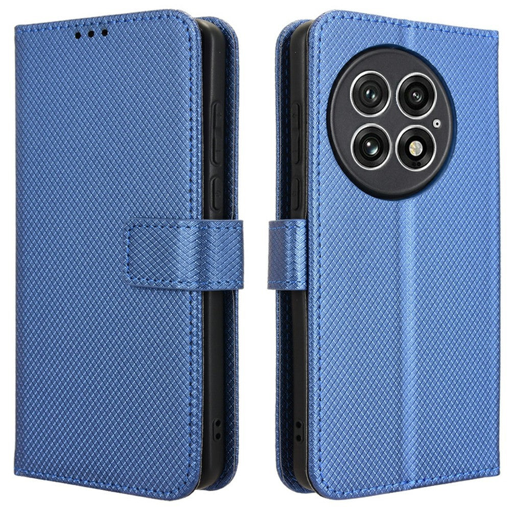 For OnePlus 13 Case PU Leather Diamond Texture Wallet Phone Cover