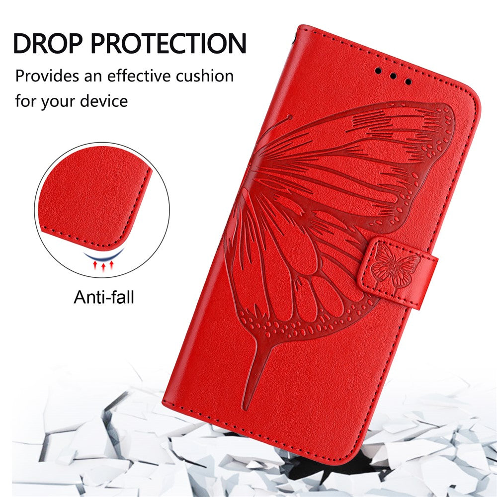 For Xiaomi Redmi Note 14 Pro+ 5G / Note 14 Pro 5G / Poco X7 5G Wallet Case with Wrist Strap Butterfly Imprint Leather Phone Cover