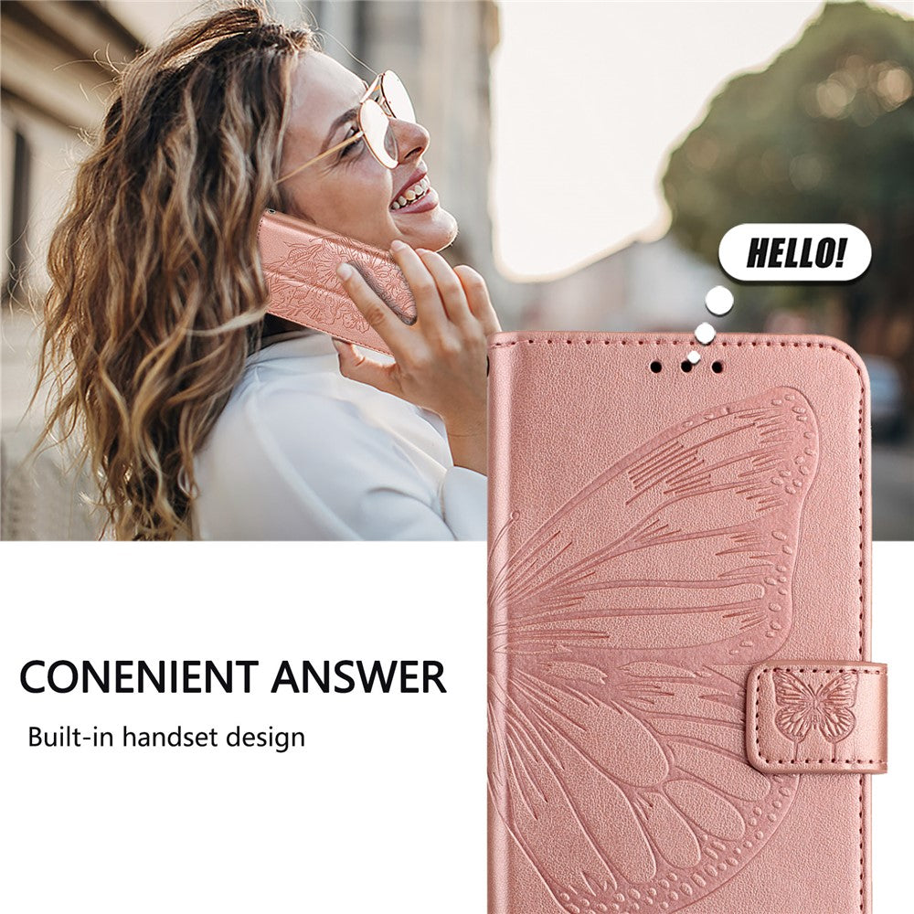 Til Samsung Galaxy A37 5G / A56 5G / A36 5G Pung Etui med Håndledsrem Sommerfuglepræg Læder Telefoncover