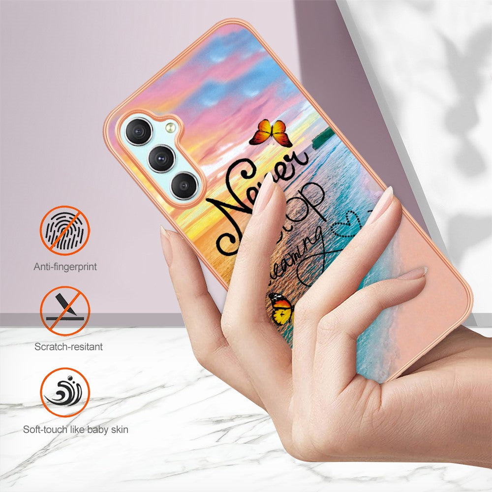 For Samsung Galaxy A16 4G / Galaxy A16 5G Case with IMD Marble Flower Pattern TPU Mobile Back Cover
