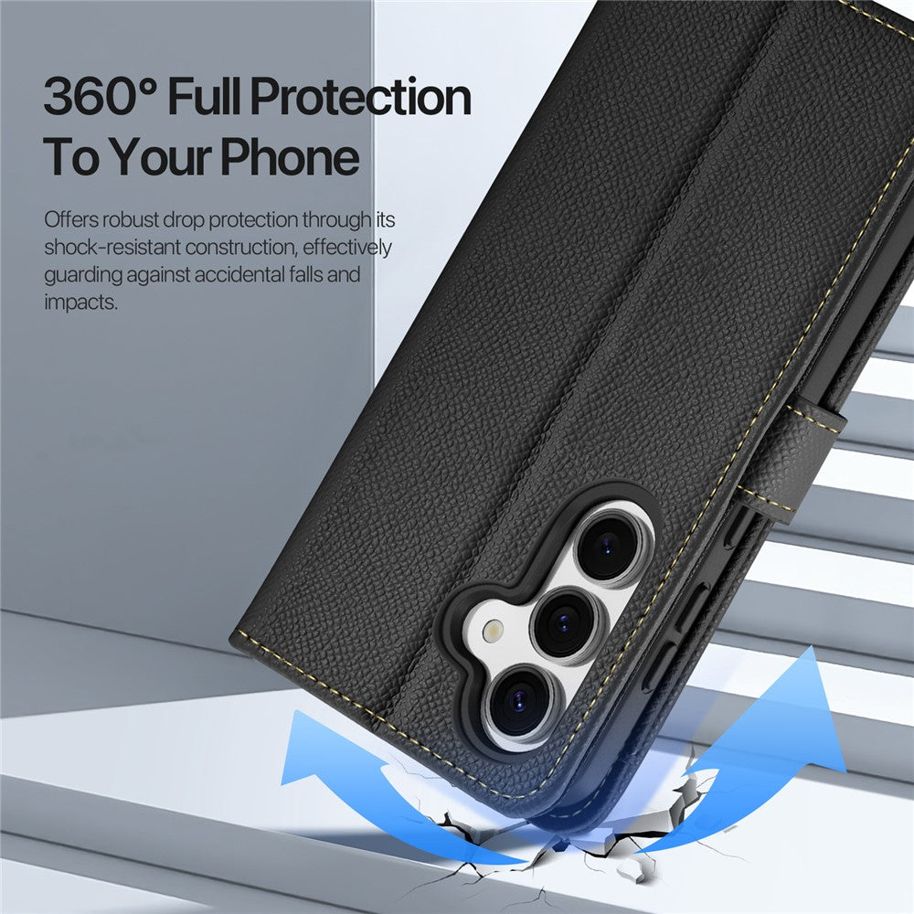 DUX DUCIS For Samsung Galaxy S25+ Case  Lawa Series Detachable Magnetic Cowhide Leather Cover Zipper Wallet