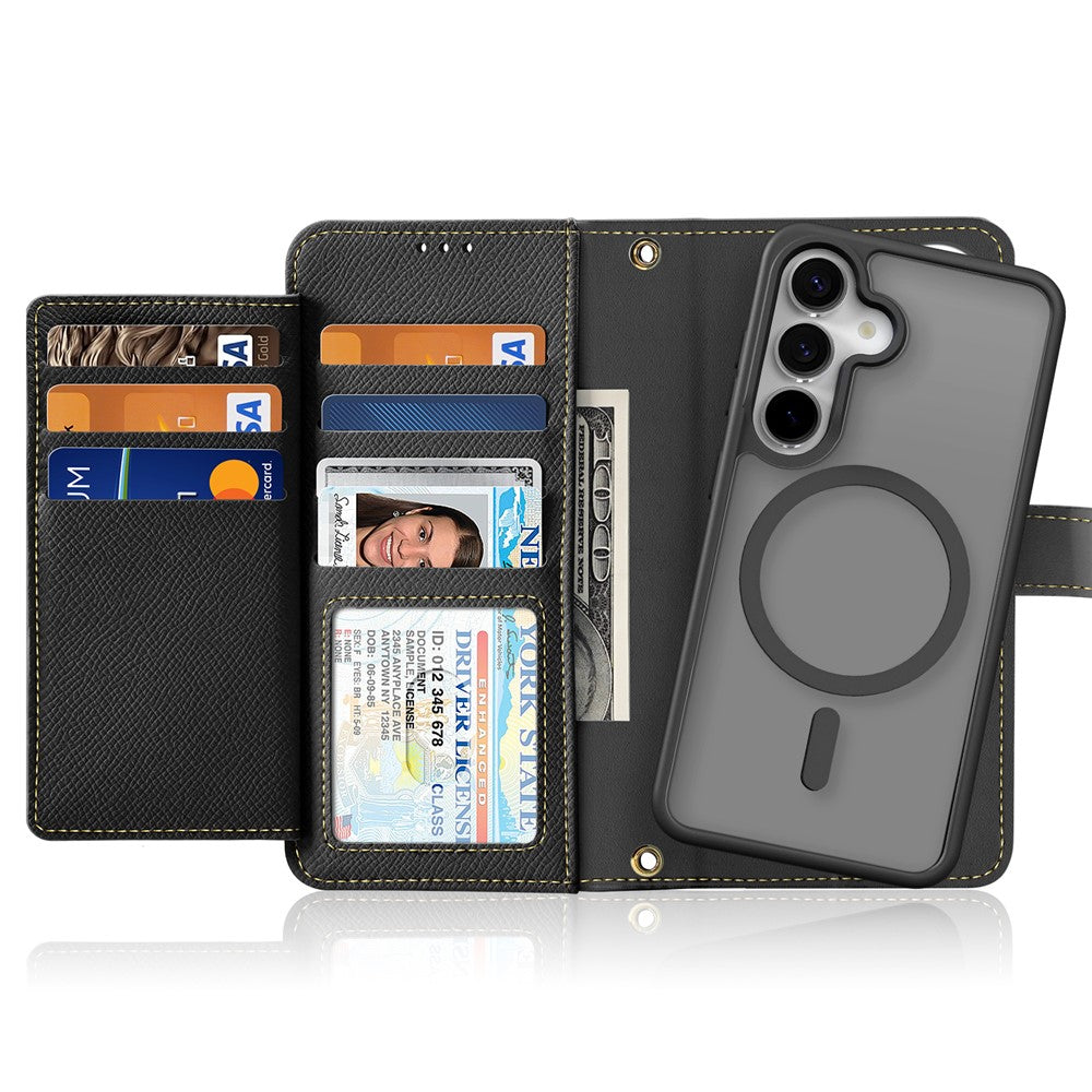 DUX DUCIS For Samsung Galaxy S25+ Case  Lawa Series Detachable Magnetic Cowhide Leather Cover Zipper Wallet
