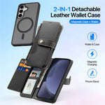 DUX DUCIS For Samsung Galaxy S25+ Case  Lawa Series Detachable Magnetic Cowhide Leather Cover Zipper Wallet