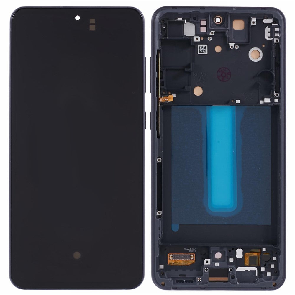 Til Samsung Galaxy S21 FE 5G G990 Grade C OLED skærm- og digitizer-enhed + ramme (uden logo)