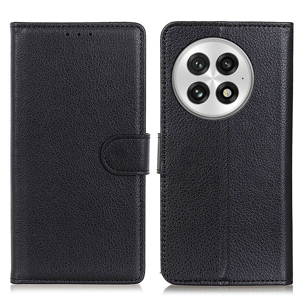 For OnePlus 13 Wallet Case PU Leather Phone Cover Litchi Texture