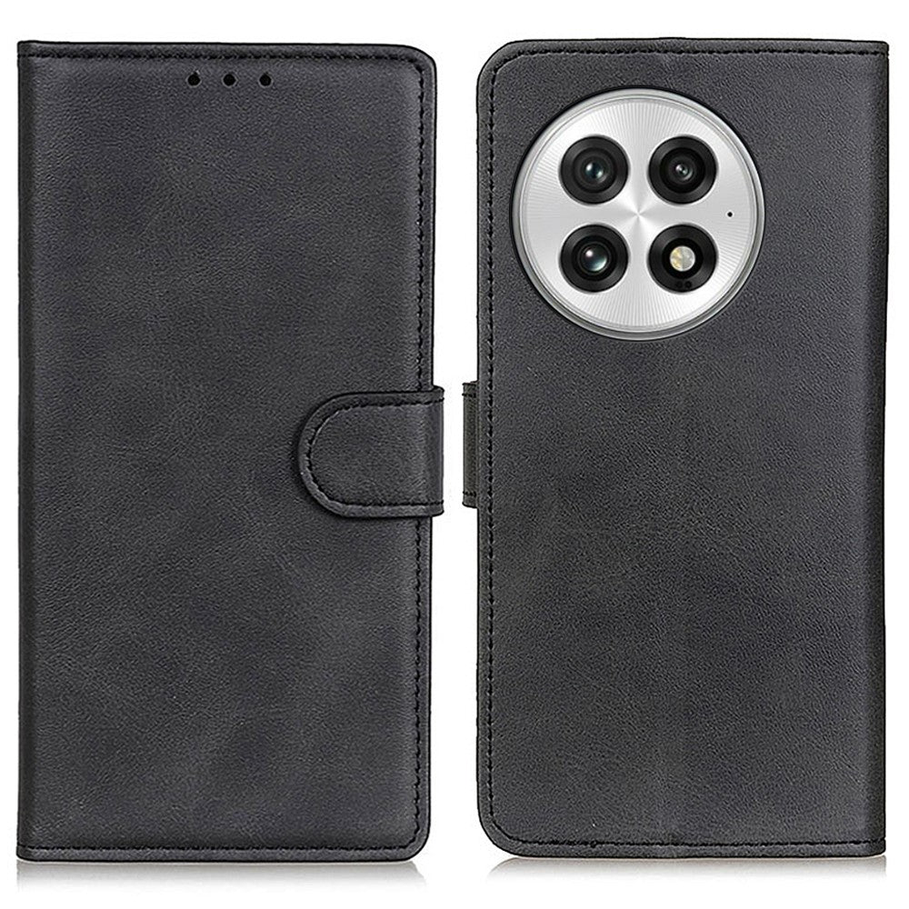 For OnePlus 13 Stand Wallet Case Cowhide Texture Leather Phone Cover