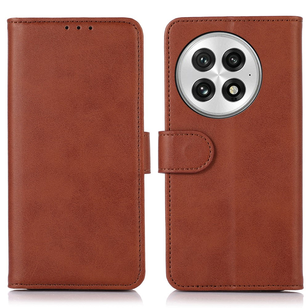For OnePlus 13 Case Cowhide Texture Leather Wallet Phone Cover with Stand