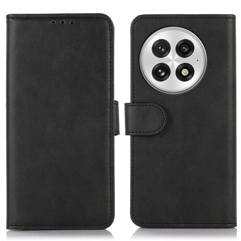 For OnePlus 13 Case Cowhide Texture Leather Wallet Phone Cover with Stand