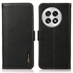 KHAZNEH For OnePlus 13 Phone Case Genuine Cow Leather Cover RFID Blocking