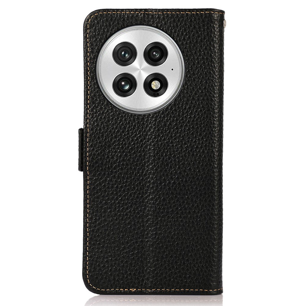 KHAZNEH For OnePlus 13 Phone Case Genuine Cow Leather Cover RFID Blocking