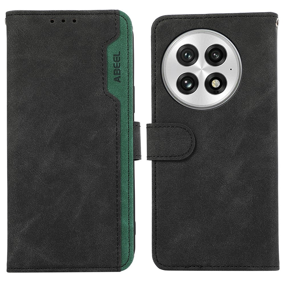 ABEEL For OnePlus 13 Case Color Splicing Leather Flip Phone Cover RFID Blocking