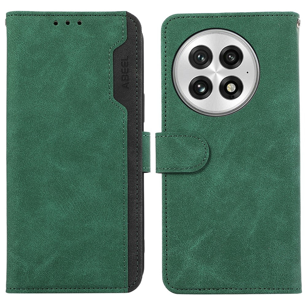 ABEEL For OnePlus 13 Case Color Splicing Leather Flip Phone Cover RFID Blocking