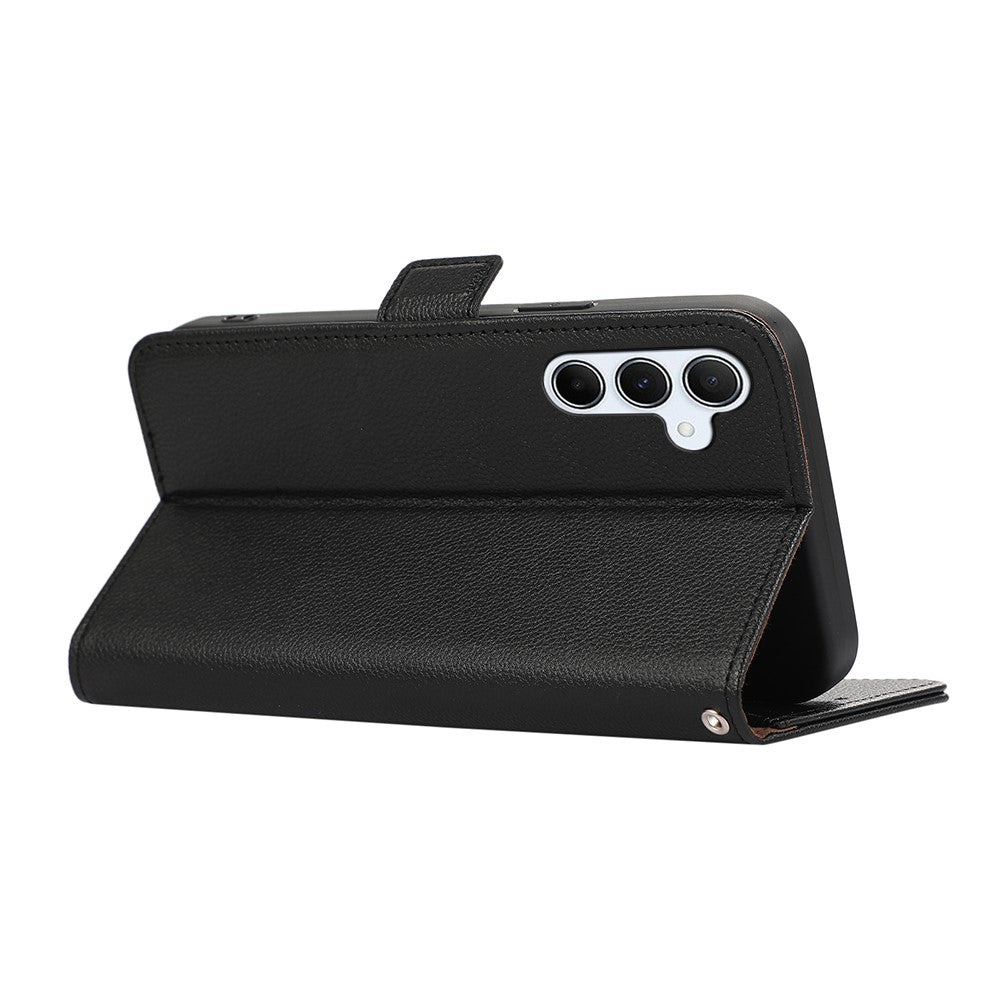 ABEEL For Samsung Galaxy S24 FE Case Litchi Texture Leather RFID Blocking Phone Cover