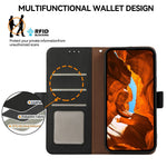 ABEEL For Samsung Galaxy S24 FE Case Litchi Texture Leather RFID Blocking Phone Cover
