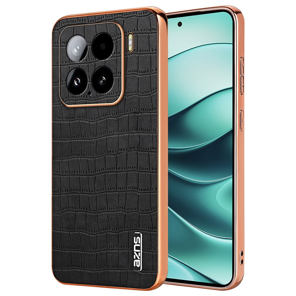 AZNS For Xiaomi 15 Case Electroplating Crocodile Texture PU+TPU Phone Cover