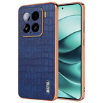 AZNS For Xiaomi 15 Case Electroplating Crocodile Texture PU+TPU Phone Cover