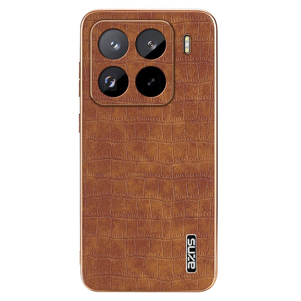 AZNS For Xiaomi 15 Pro Case Electroplating Crocodile Texture PU+TPU Phone Cover