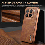 AZNS For Xiaomi 15 Pro Case Electroplating Crocodile Texture PU+TPU Phone Cover