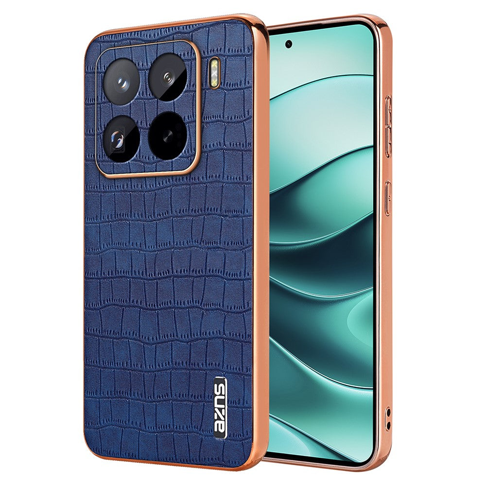 AZNS For Xiaomi 15 Pro Case Electroplating Crocodile Texture PU+TPU Phone Cover