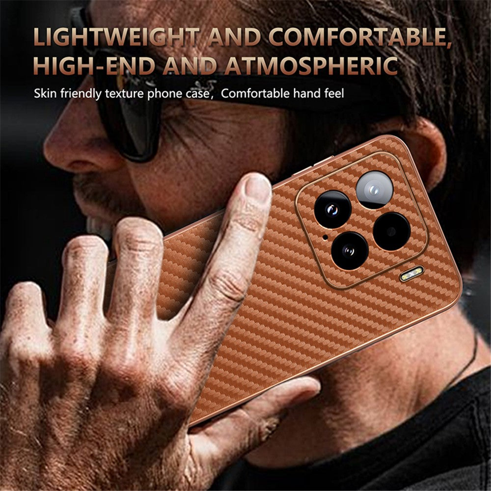AZNS For Xiaomi 15 Case Electroplating Carbon Fiber Texture PU+TPU Phone Cover