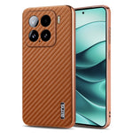 AZNS For Xiaomi 15 Case Electroplating Carbon Fiber Texture PU+TPU Phone Cover