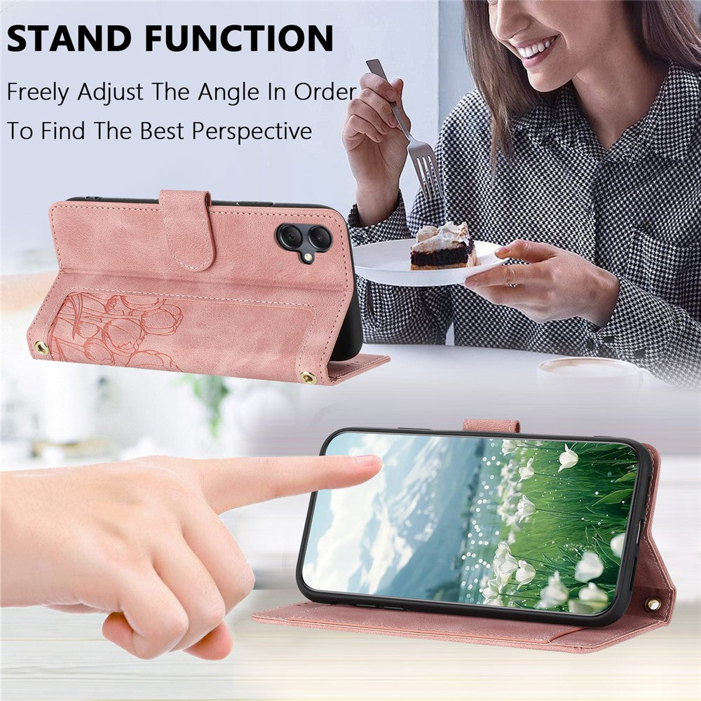 Samsung Galaxy A05 4G-etui, Tulip-lædercover med 5 kortlommer og pung