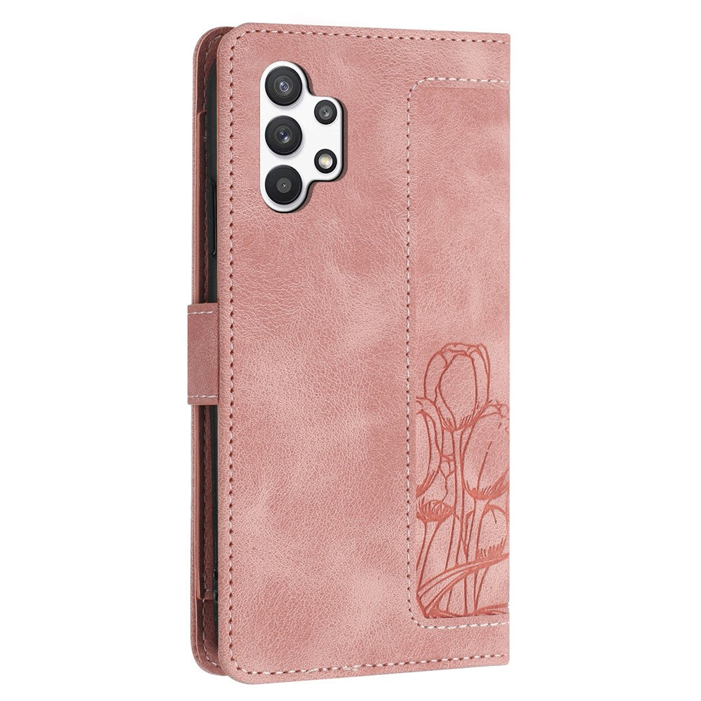 For Samsung Galaxy A13 4G / 5G Case Tulip Leather Phone Cover with 5 Card Slots Wallet