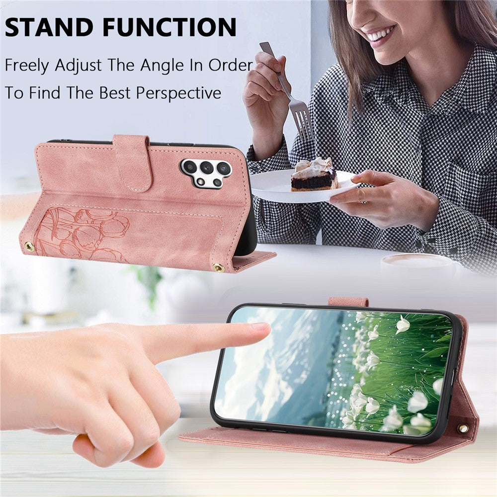 For Samsung Galaxy A13 4G / 5G Case Tulip Leather Phone Cover with 5 Card Slots Wallet