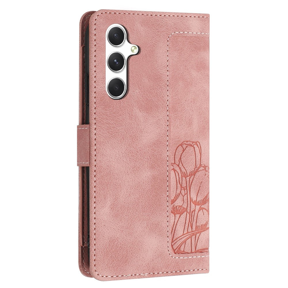 Til Samsung Galaxy A15 4G Cover Tulip Læder Telefoncover med 5 Kortpladser Pung