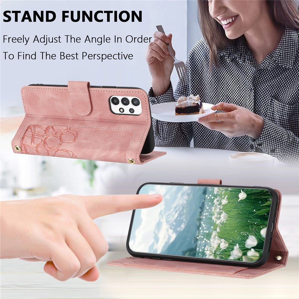 For Samsung Galaxy A33 5G Case Tulip Leather Phone Cover with 5 Card Slots Wallet