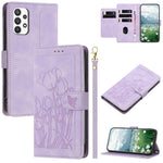 For Samsung Galaxy A33 5G Case Tulip Leather Phone Cover with 5 Card Slots Wallet