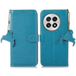 For OnePlus 13 Case RFID Blocking Genuine Cow Leather Phone Cover Litchi Texture