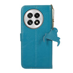 For OnePlus 13 Case RFID Blocking Genuine Cow Leather Phone Cover Litchi Texture