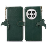 For OnePlus 13 Case RFID Blocking Genuine Cow Leather Phone Cover Litchi Texture
