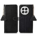 For OnePlus 13 Case RFID Blocking Genuine Cow Leather Phone Cover Litchi Texture