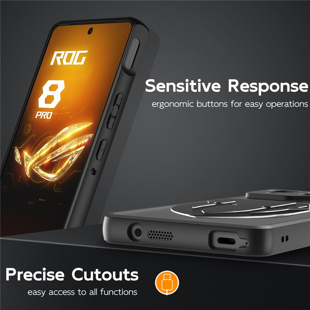 For Asus ROG Phone 8 Pro 5G / Phone 8 5G Shield Heat Dissipation Phone Case Liquid Silicone+PC Back Cover