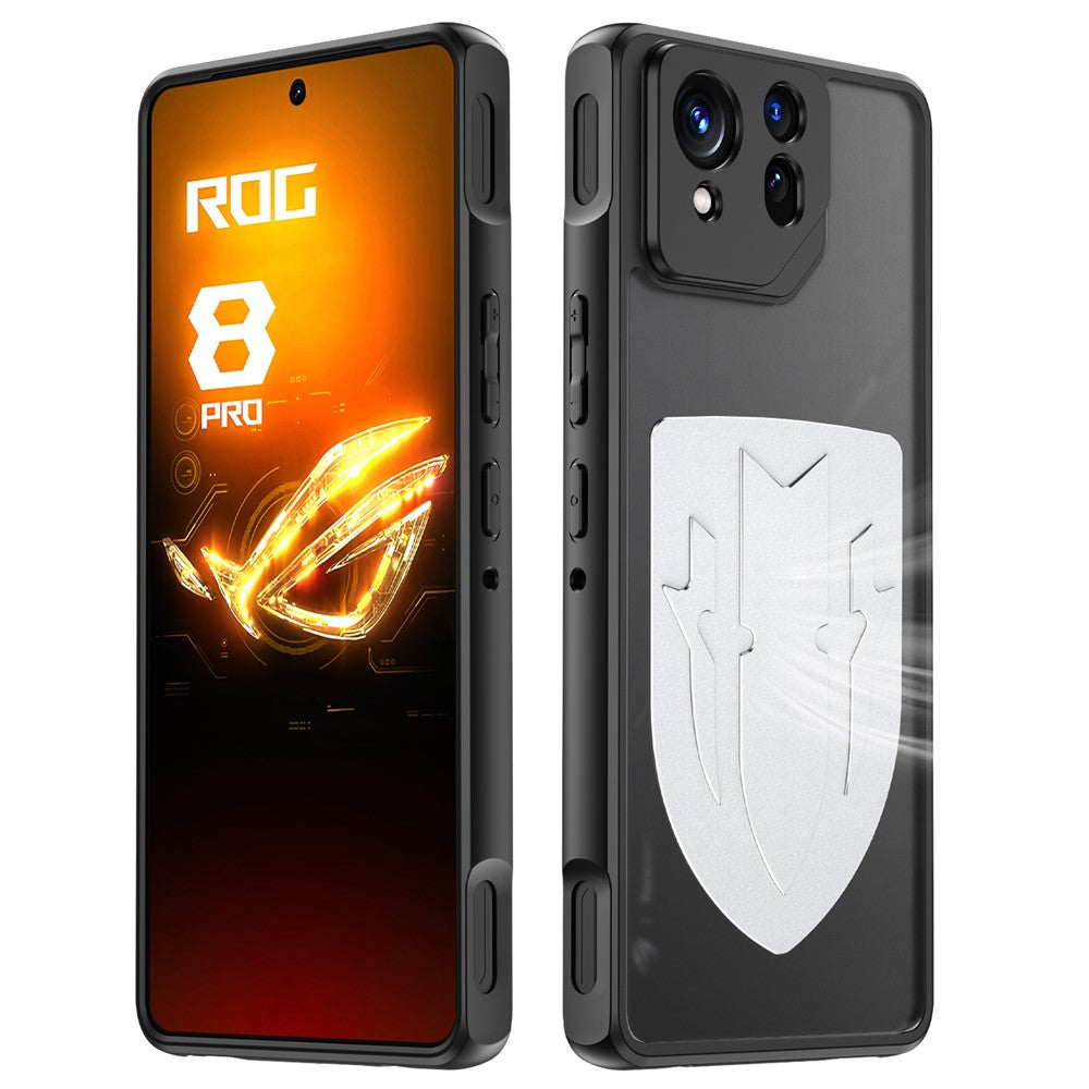 For Asus ROG Phone 8 Pro 5G / Phone 8 5G Shield Heat Dissipation Phone Case Liquid Silicone+PC Back Cover