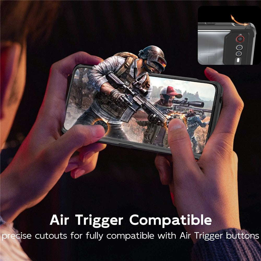 For Asus ROG Phone 7 5G / Phone 6 5G Shield Heat Dissipation Phone Case Liquid Silicone+PC Back Cover