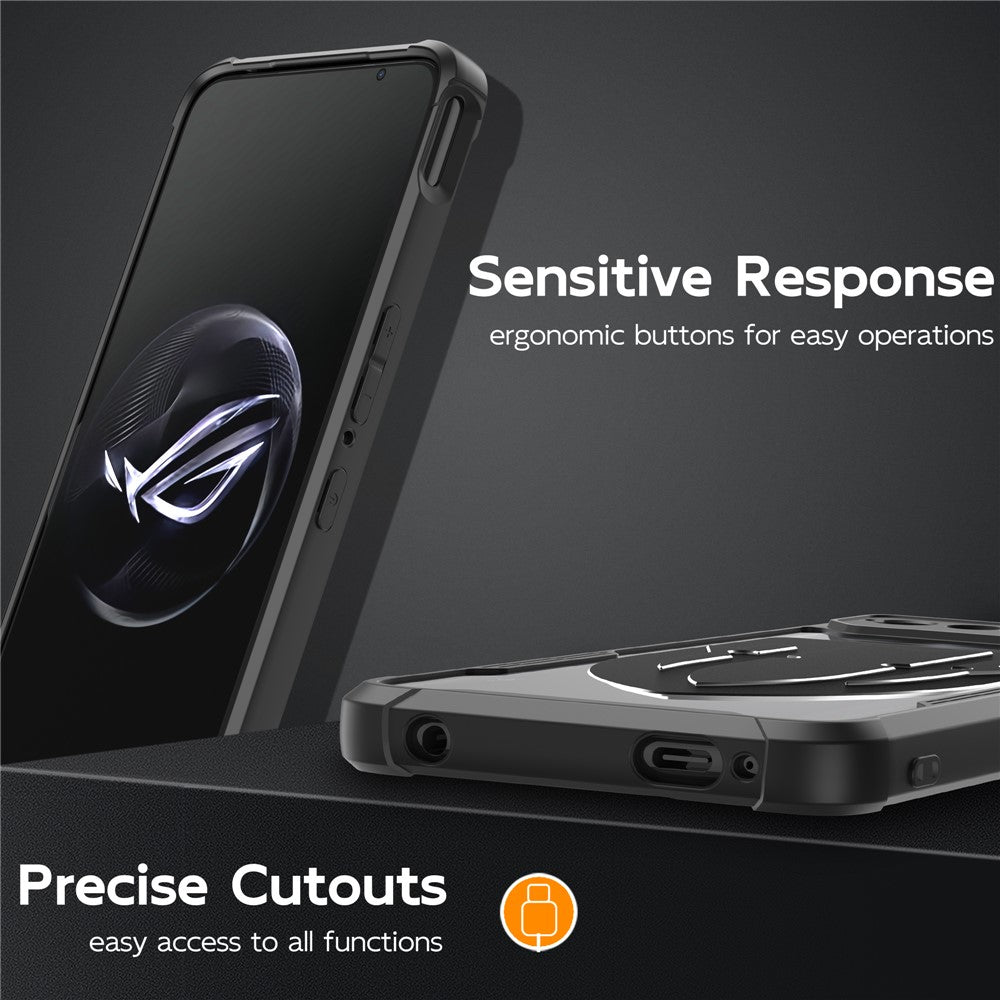 For Asus ROG Phone 7 5G / Phone 6 5G Shield Heat Dissipation Phone Case Liquid Silicone+PC Back Cover