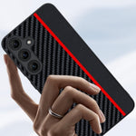 For Samsung Galaxy S25 Case Leather+PC Hard Phone Cover Carbon Fiber Texture