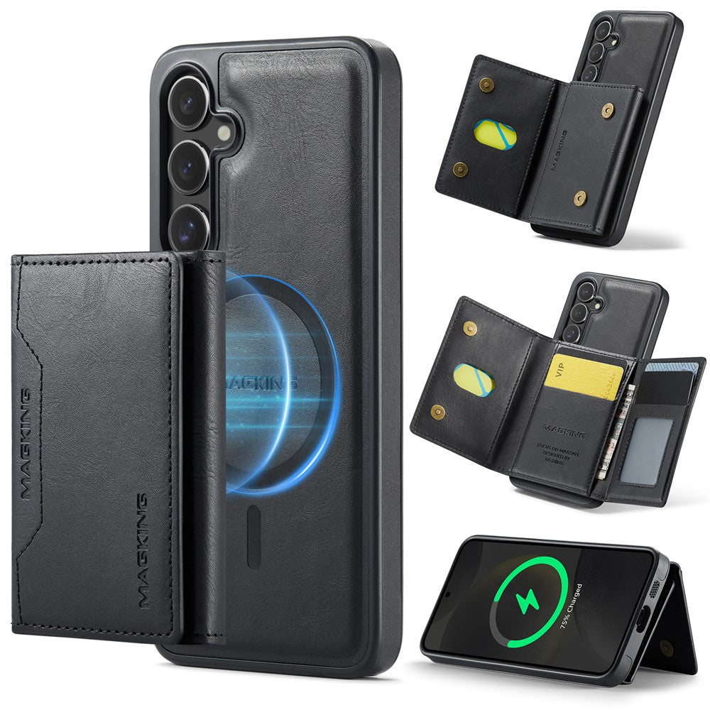 MAGKING K2 Series For Samsung Galaxy S24+ Magnetic Case PC+TPU+PU Phone Cover