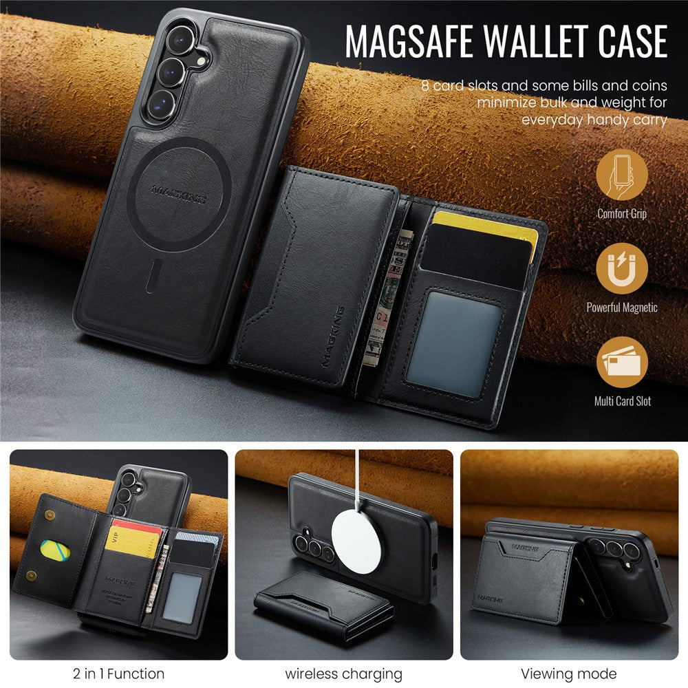 MAGGING K2-serien för Samsung Galaxy S24+ magnetiskt skal PC+TPU+PU mobilskal
