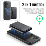 MAGGING K2-serien för Samsung Galaxy S24+ magnetiskt skal PC+TPU+PU mobilskal